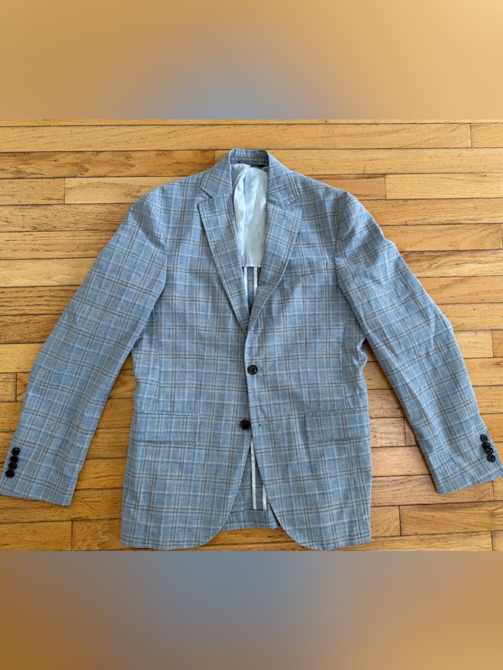 Ted Baker London Light Gray Plaid Sport Coat